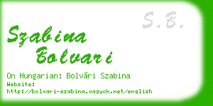 szabina bolvari business card